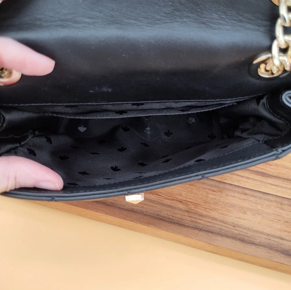 Kate Spade Black Bag with Retractable Handle Gold Hardware & Finishes